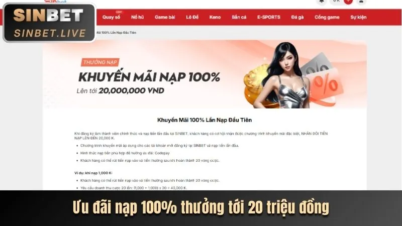 Thưởng nạp lần đầu cho cá cược thể thao